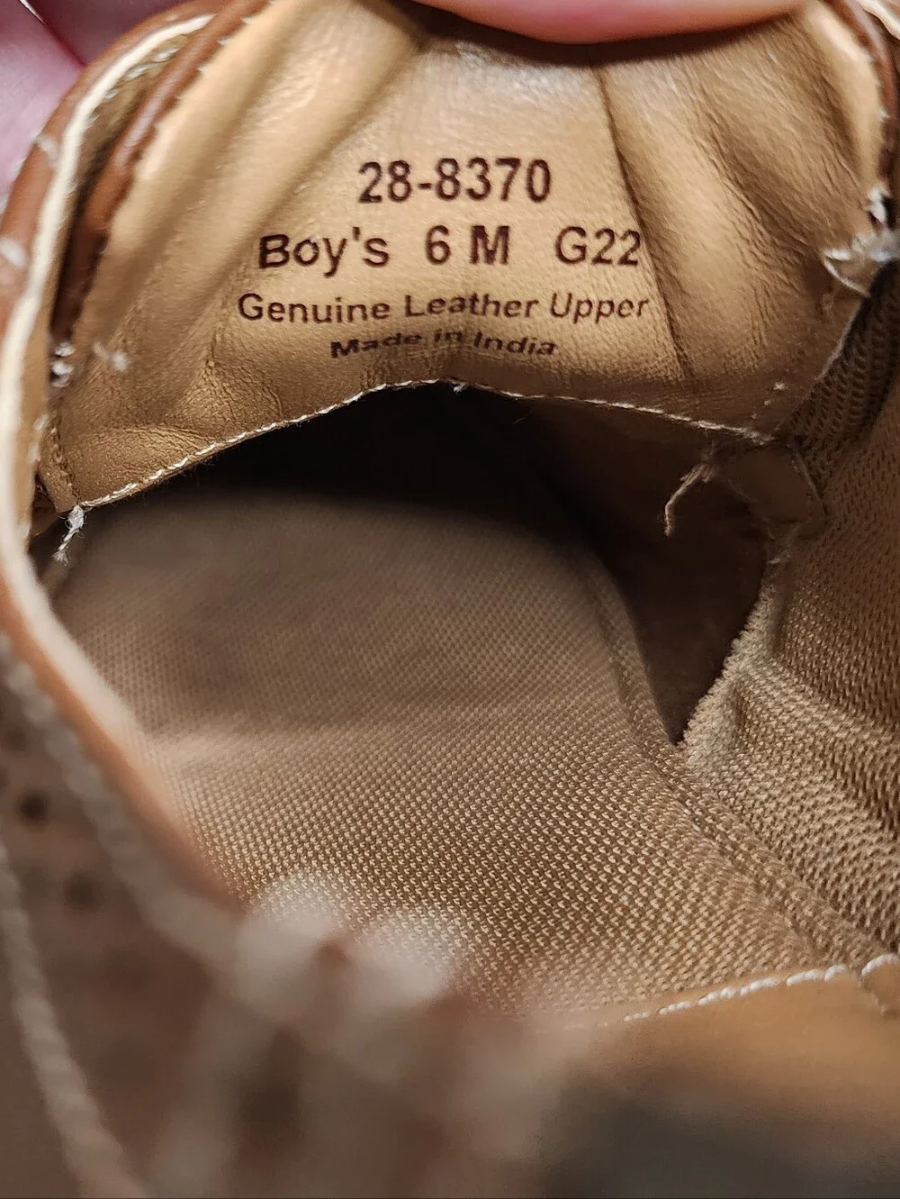Johnston & Murphy Boys Brown Leather Wingtip Oxford BK Holden Dress Shoes Sz6